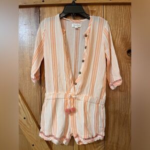 Jessica Simpson Peach Striped Kids Bodysuit